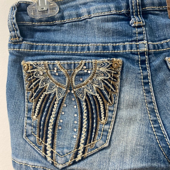 Zana di juniors size 1 denim shorts w/ embroidered and jeweled butt pockets y2k - Picture 7 of 8